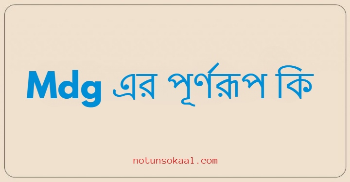 Mdg এর পূর্ণরূপ কি