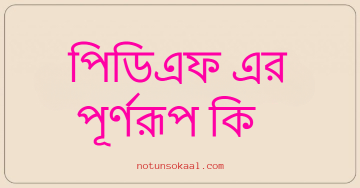 পিডিএফ এর পূর্ণরূপ কি